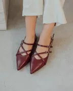 Босоніжки Osso Bianco OB/10041 Бордовый Шкіра